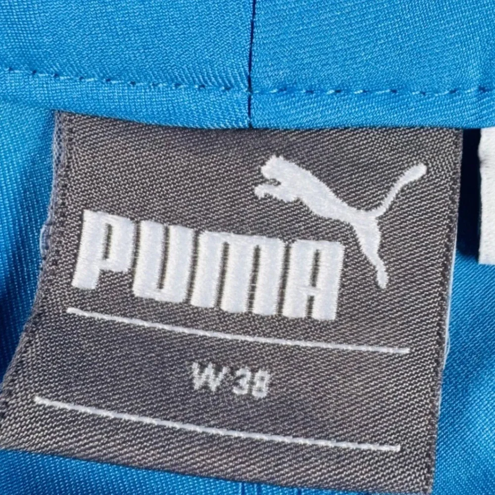 Puma Men Golf Shorts Blue W38 Solid Performance Activewear Polyester Regular Fit